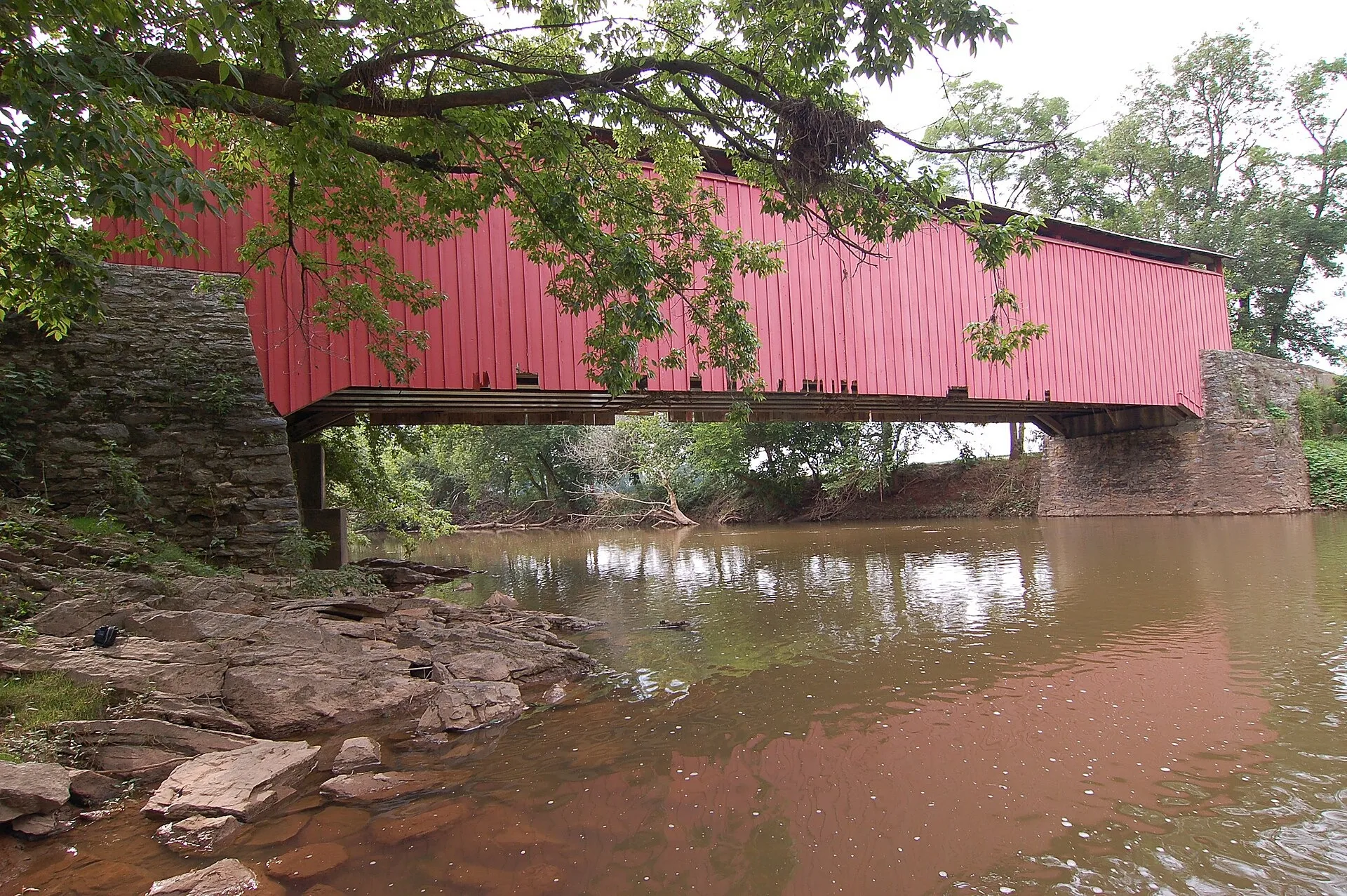 Bitzer's Mill Covered Bridge Side 3008px. West Earl Township, PA.