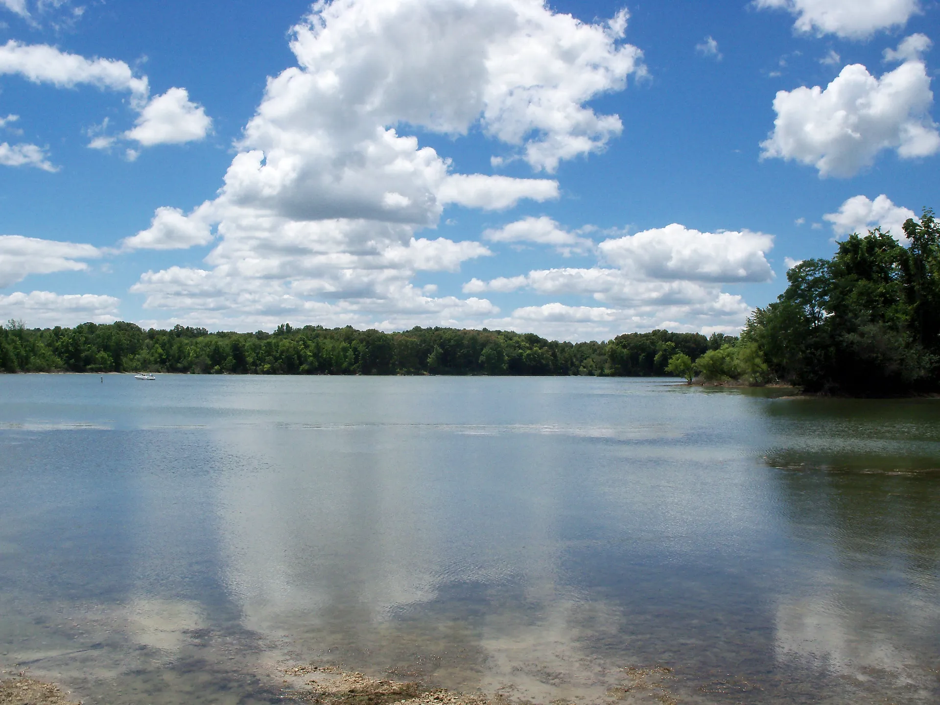 Kirwan Reservoir from the boat launch in Charlestown Township, Ohio.
