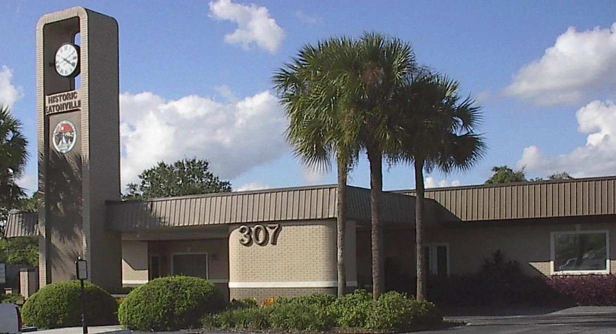 Town Hall in Historic Eatonville, Florida , the first all-black town to be incorporated in the United States on 15 August 1887.