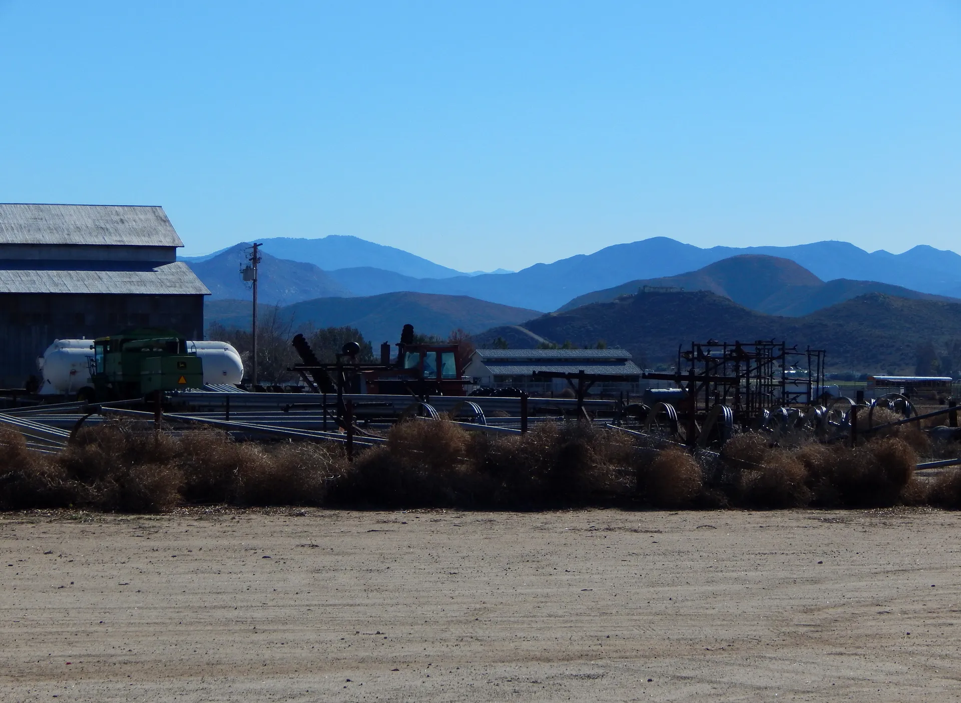 Mountain view looking east along Route 79 near Winchester, California.
