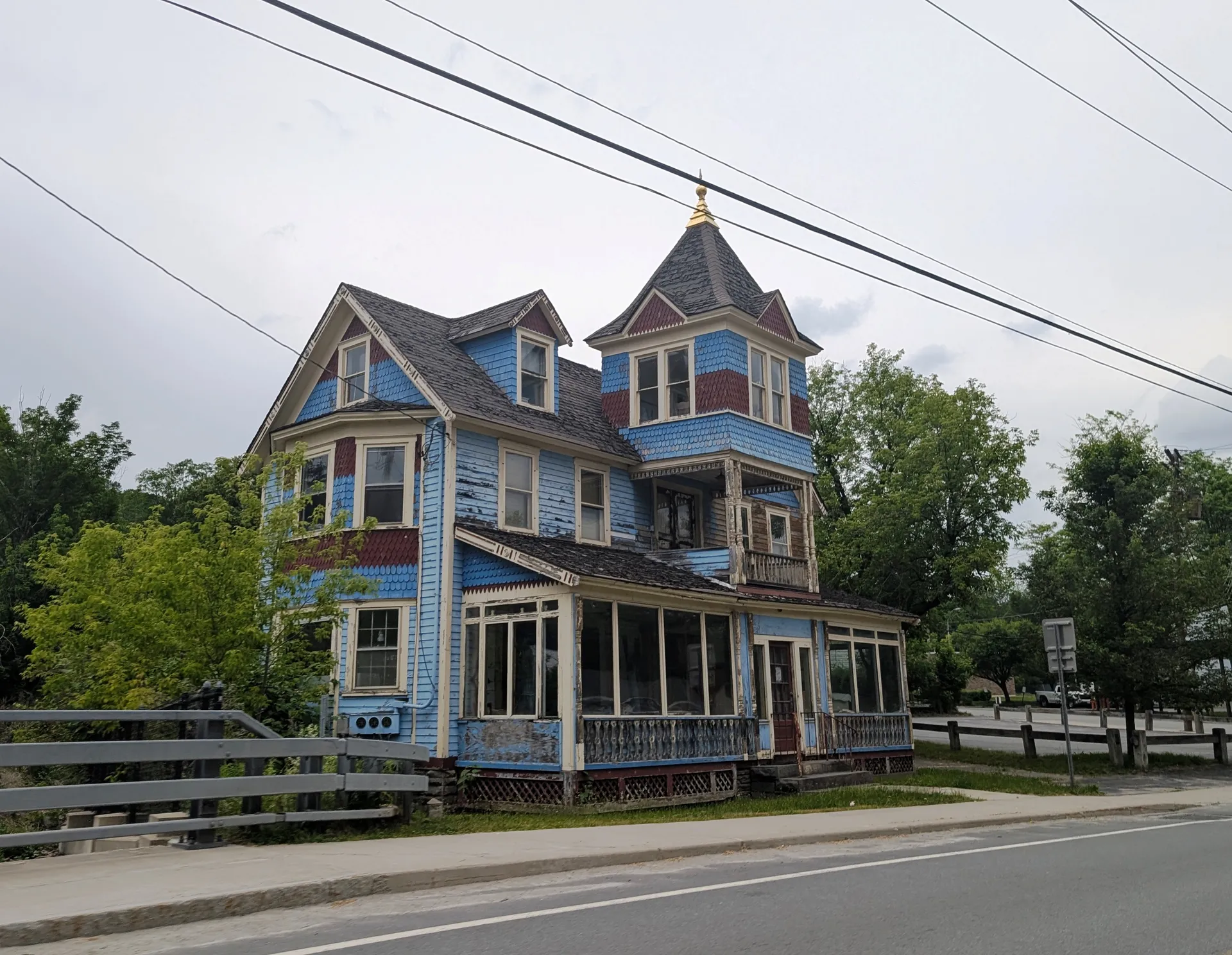 Colorful Victorian house in Jeffersonville, New York.