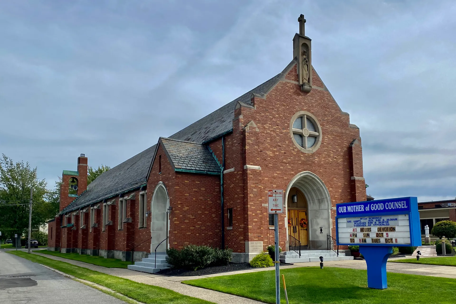 Brick Our Mother of Good Counsel Catholic Church in Blasdell, New York.
