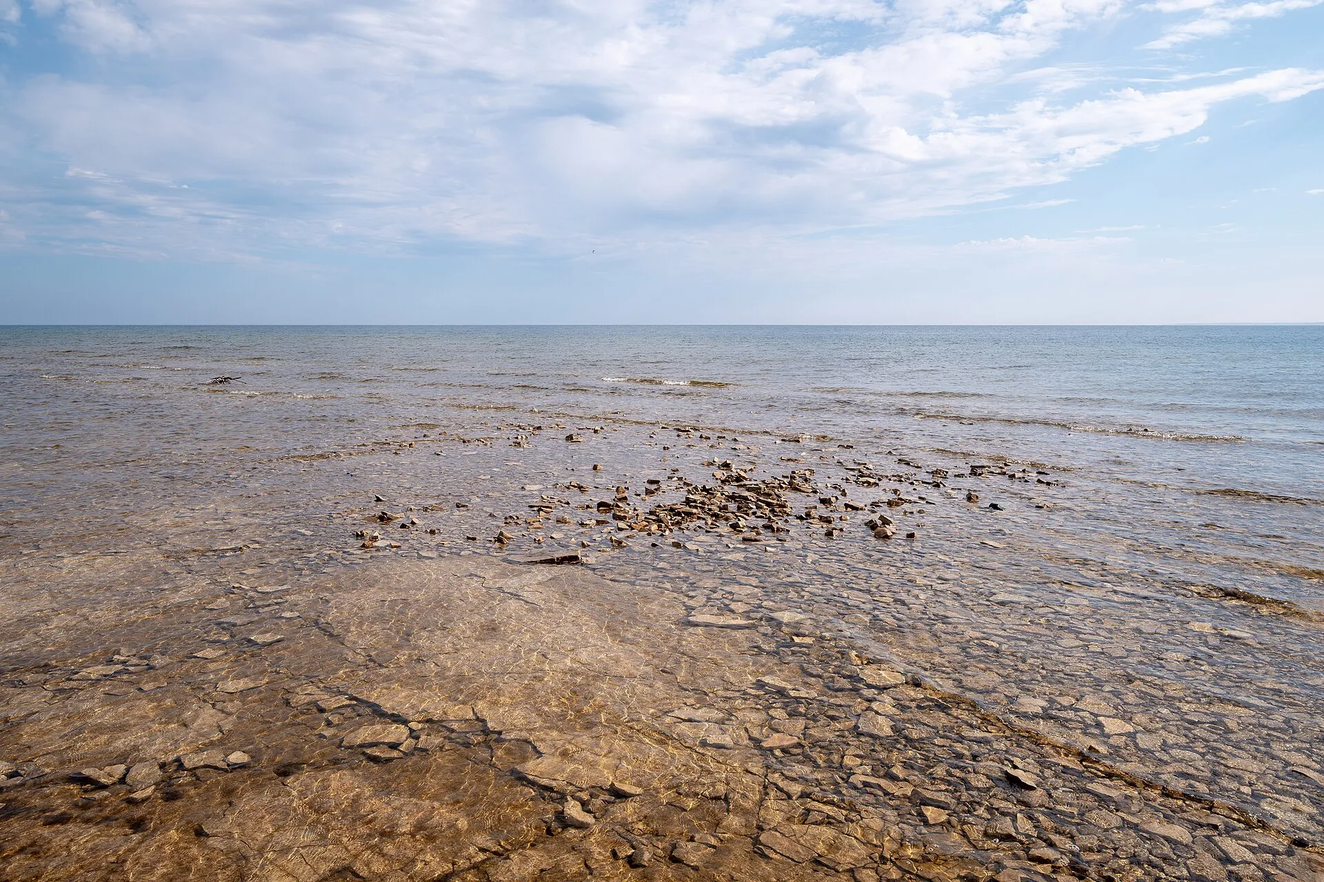 Lake Michigan shoreline at Lakeview, Michigan.