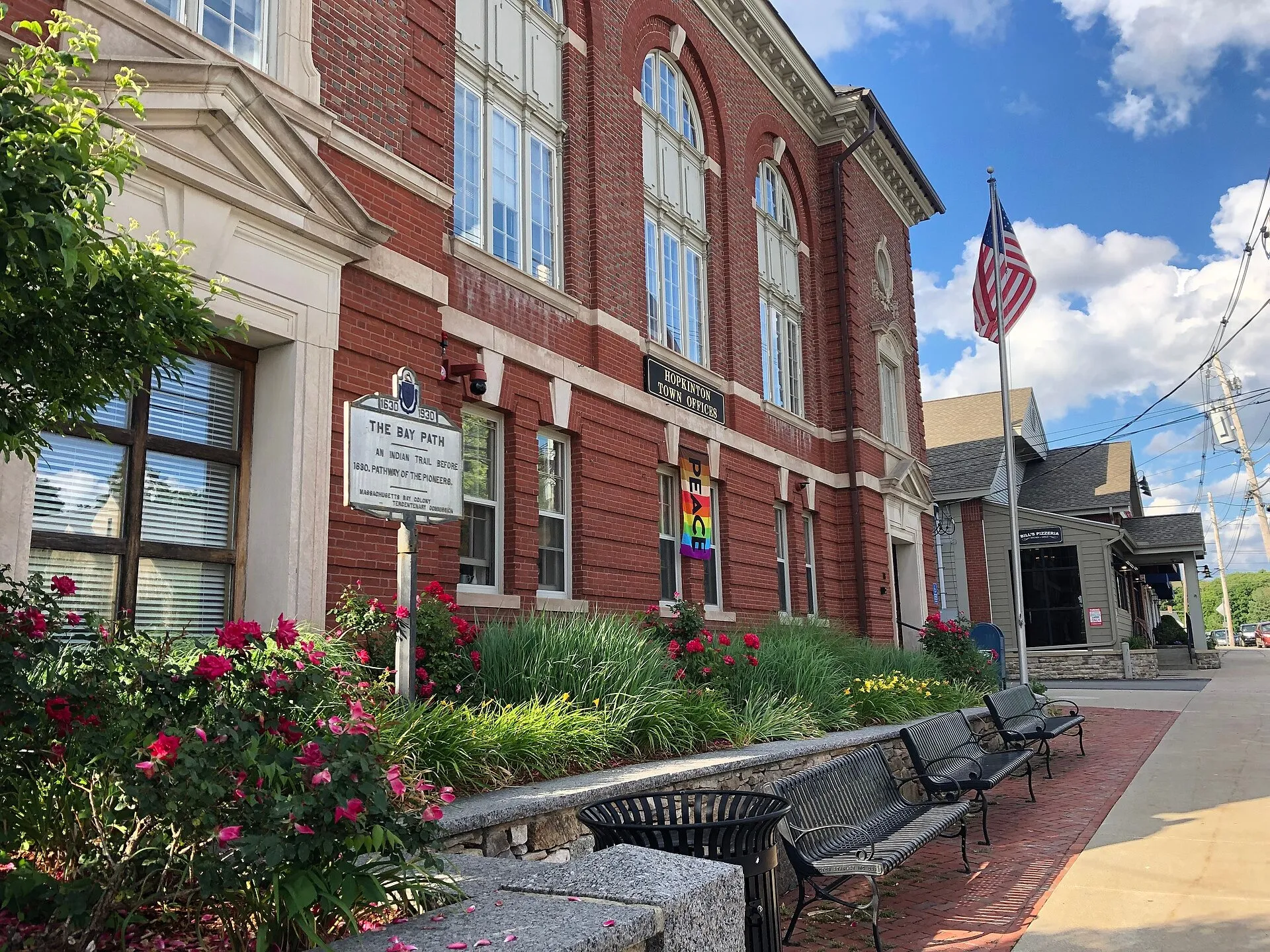 Town Hall, Hopkinton, Massachusetts - Photo Taken June 15, 2021. Hopkinton Town, MA.