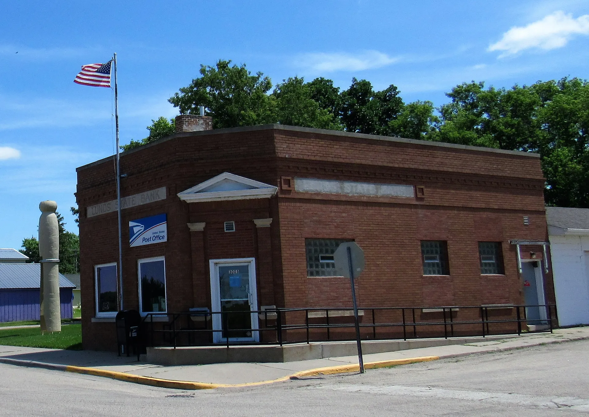 Historic brick Post Office in Vining, Minnesota.