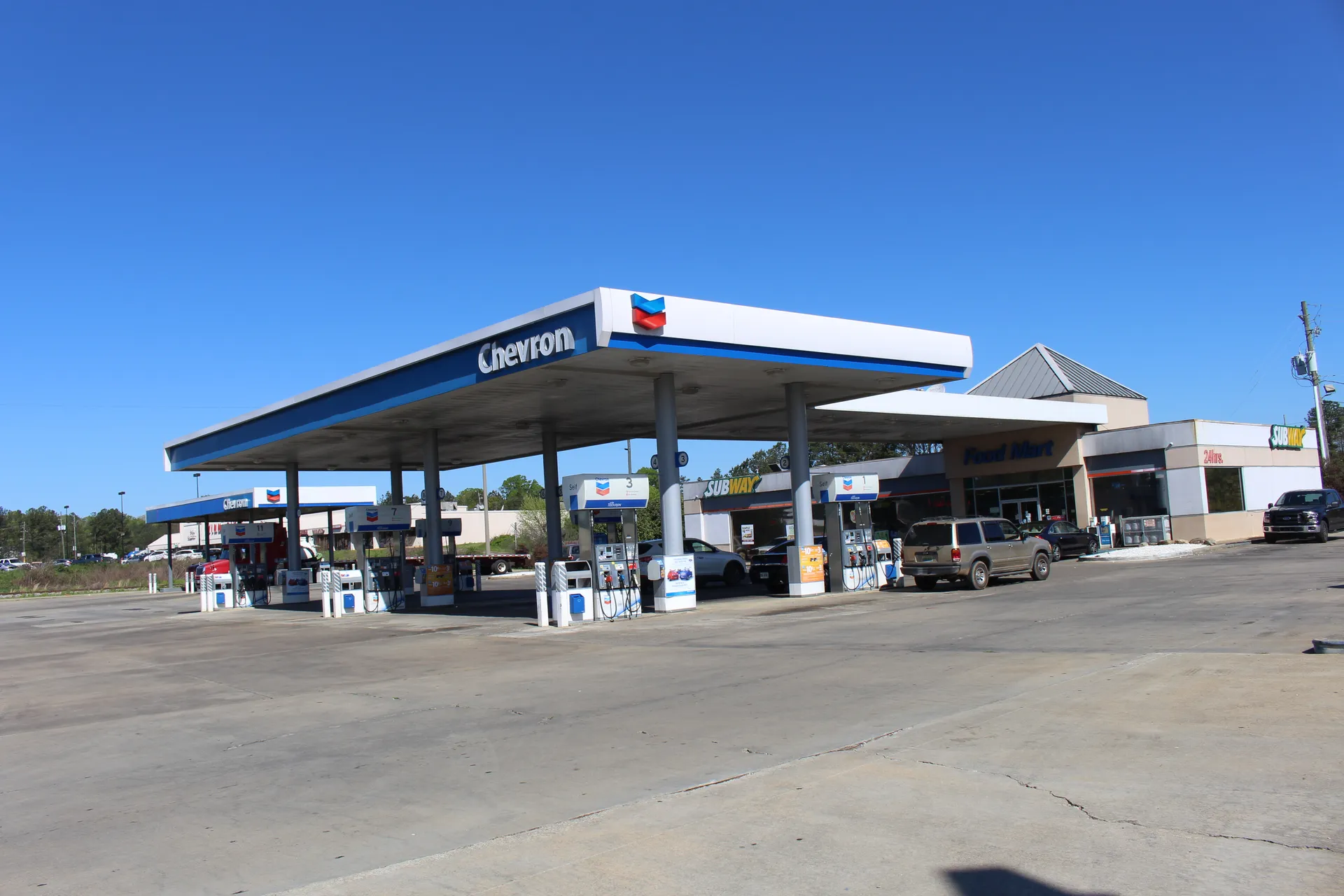 Chevron gas station, US78, Anniston, Calhoun County, Alabama