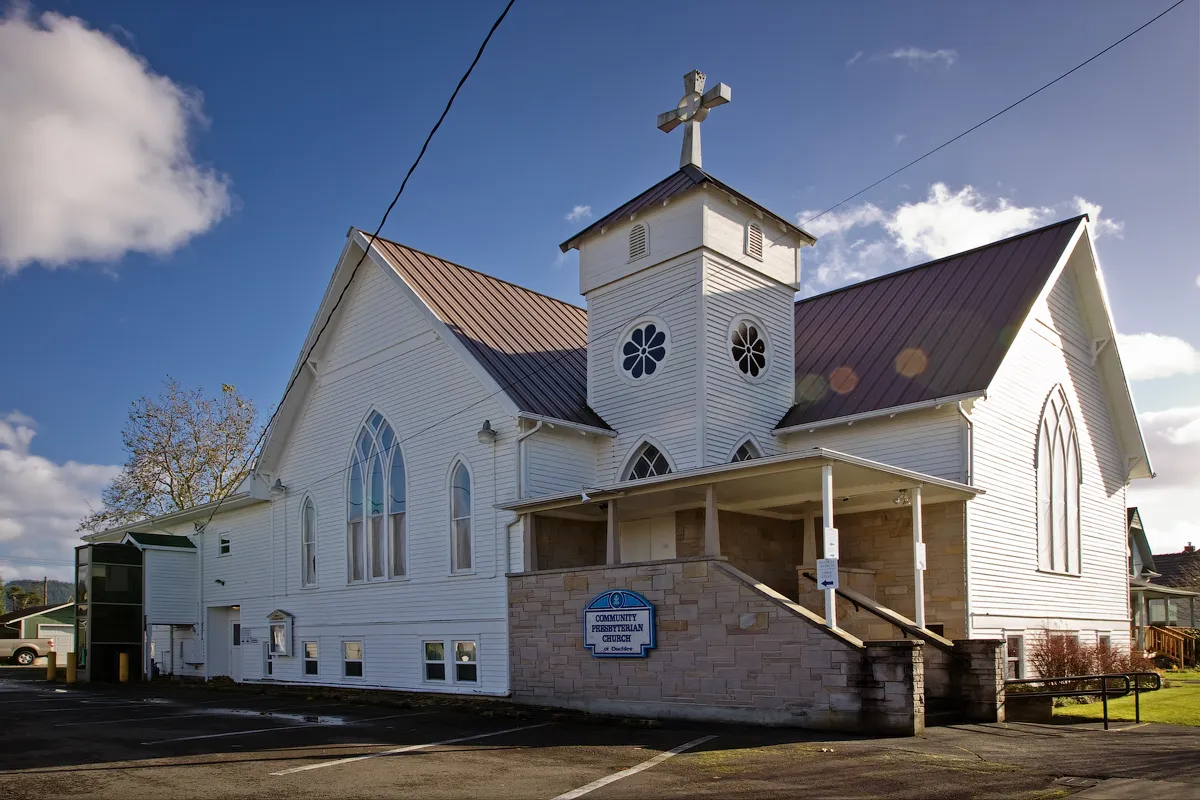 Historic Community Presbyterian Church in Buckley, Washington.