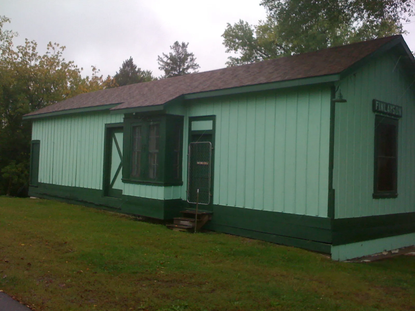 Historic Finlayson depot building in Finlayson, Minnesota.