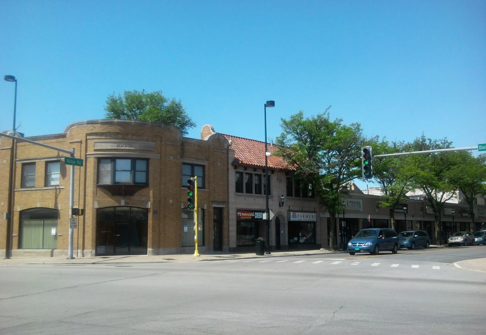 Ridge Road in Downtown Homewood. Homewood, IL.
