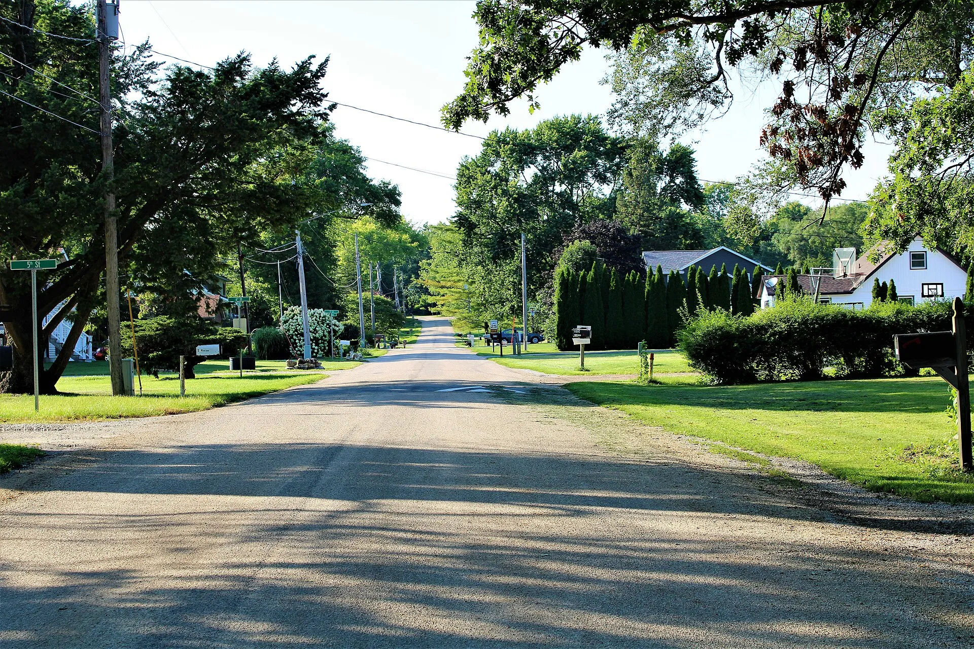 Tree-lined lane in Panorama Park, Iowa.