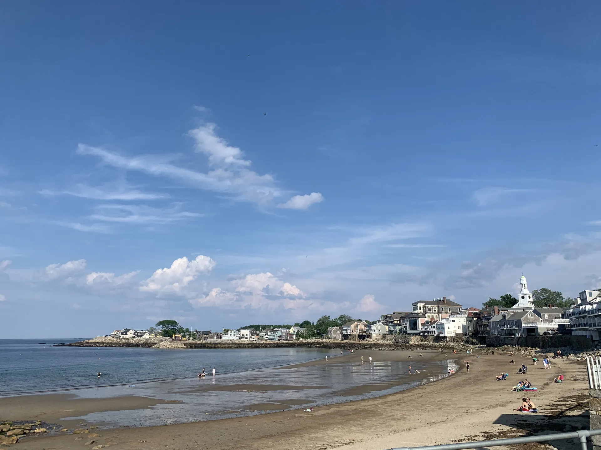 Sandy Front Beach and harbor in Rockport, Massachusetts.