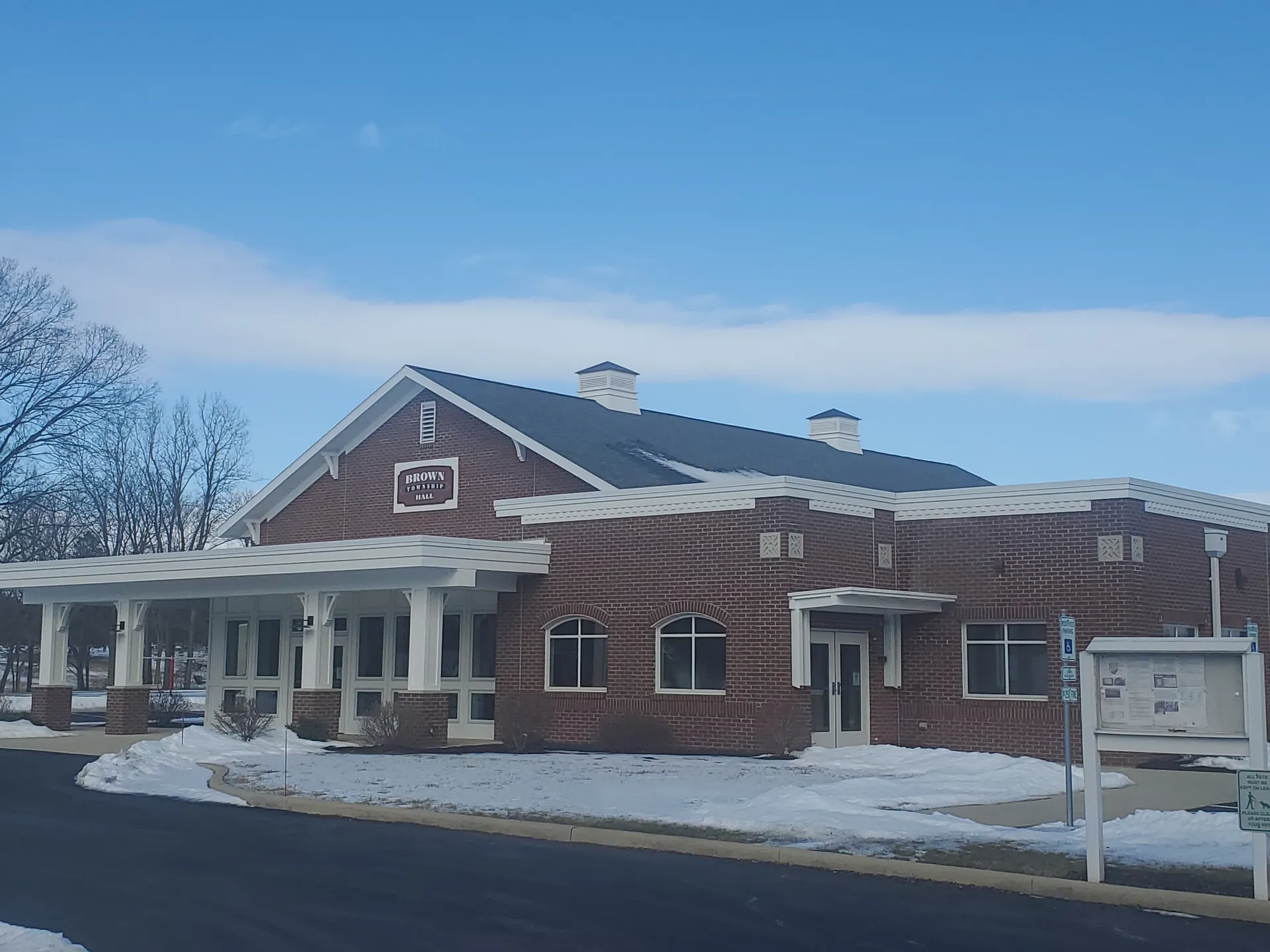 Small-town buildings in Kilbourne, Ohio.