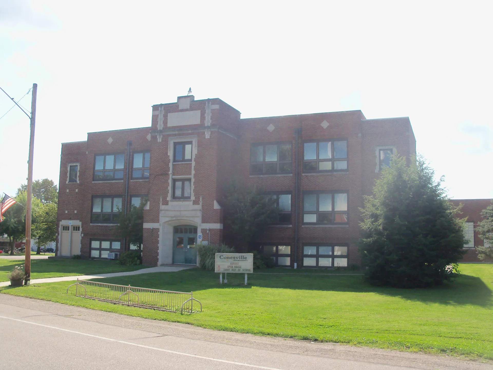 Historic Conesville Elementary School in Conesville, Ohio.