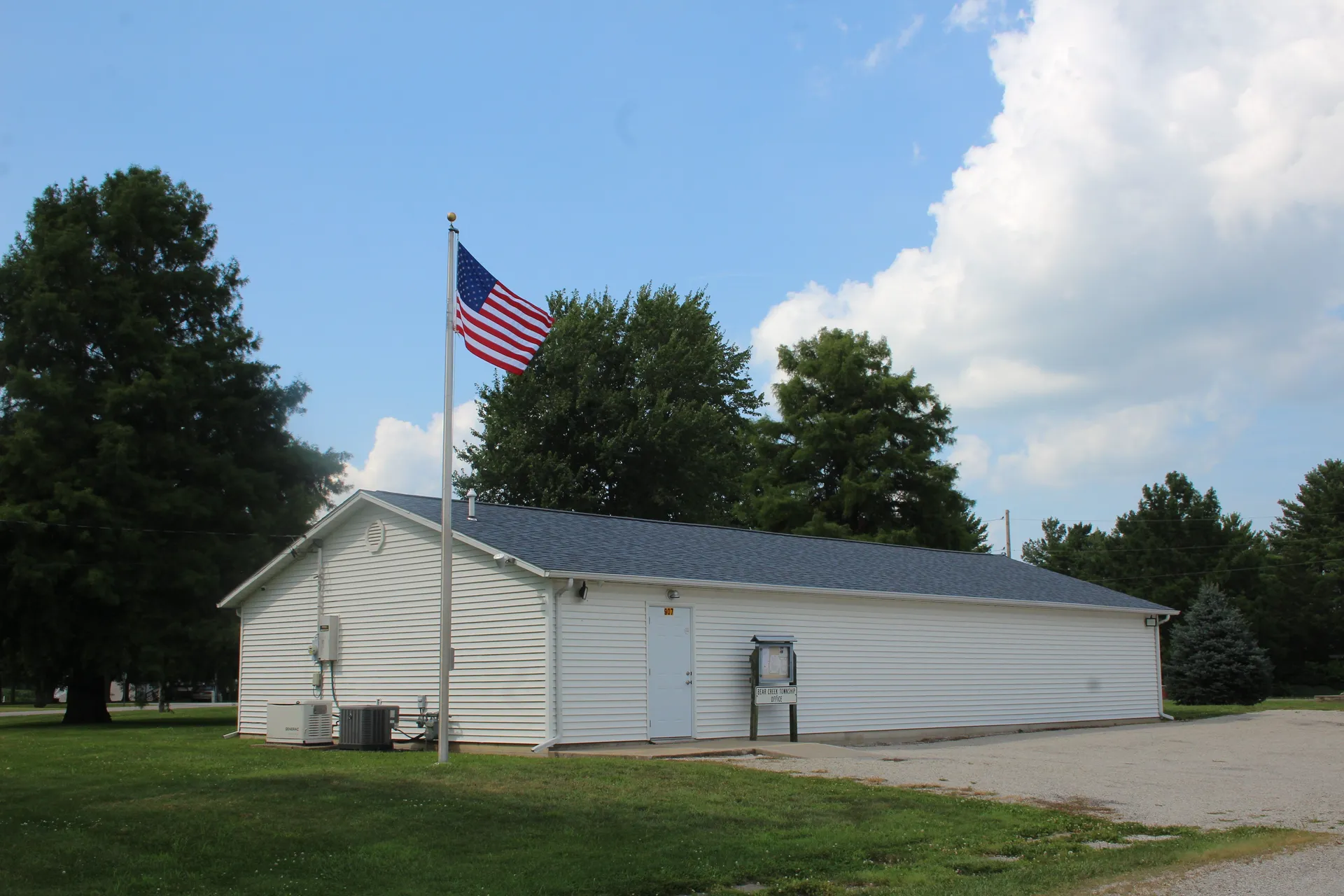 Bear Creek township building in Palmer, Illinois.