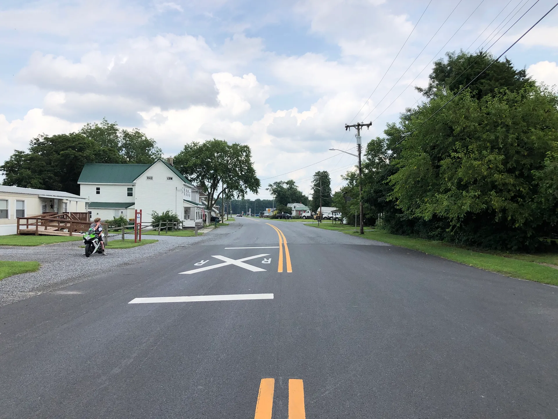 Main Street through the small town of Farmington, Delaware.