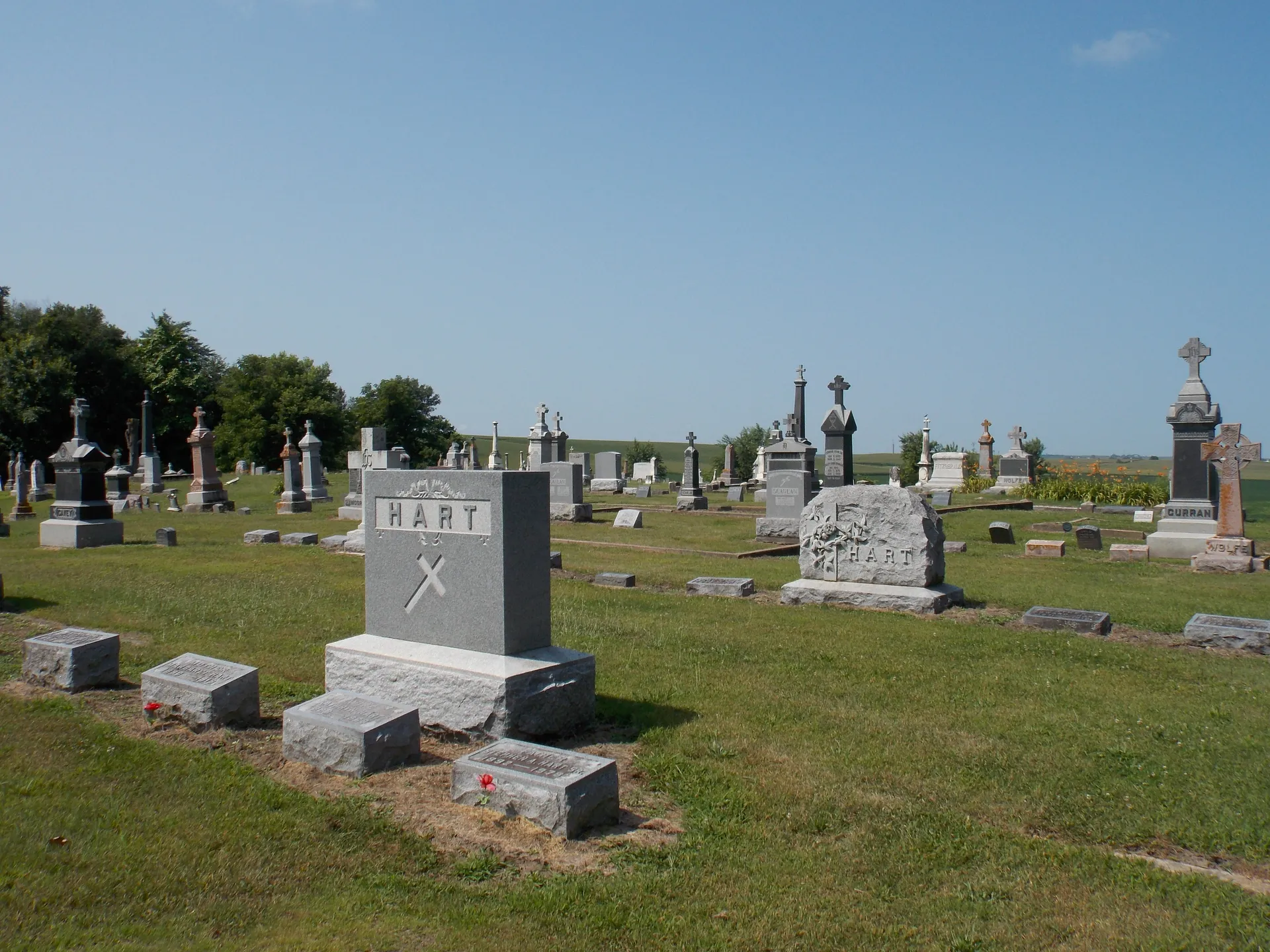 Saint James Cemetery on open ground in Toronto, Iowa.