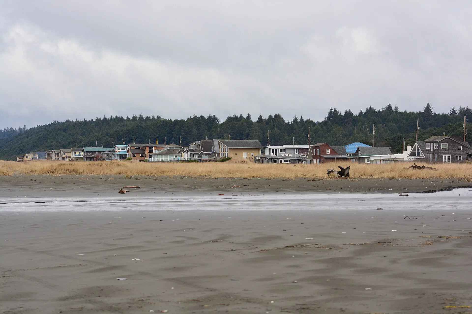 Sandy beach along the Pacific coast in Moclips, Washington.