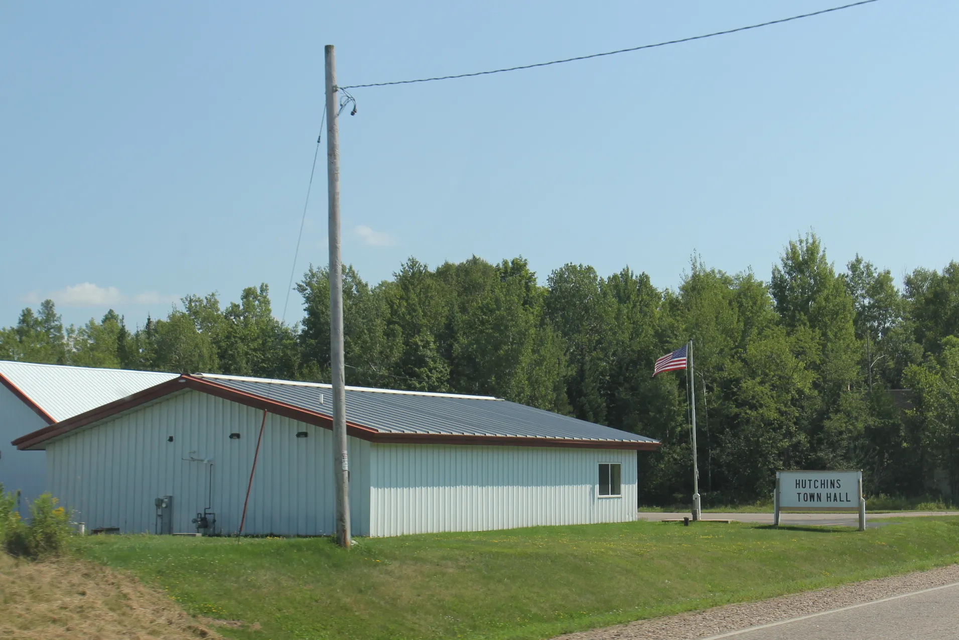 Hutchins Town Hall building near Mattoon, Wisconsin.