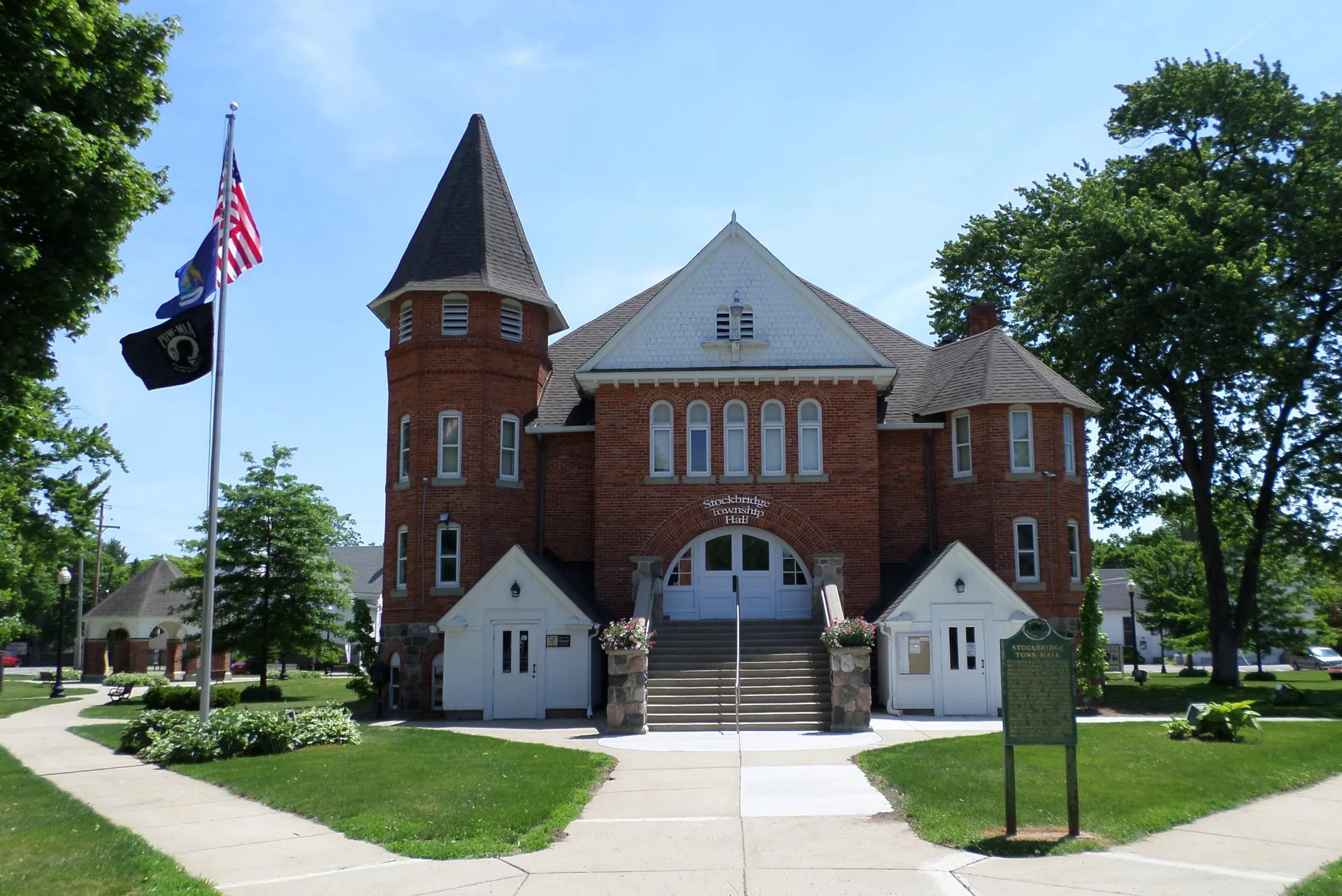Historic Stockbridge Township Hall in Stockbridge, Michigan.