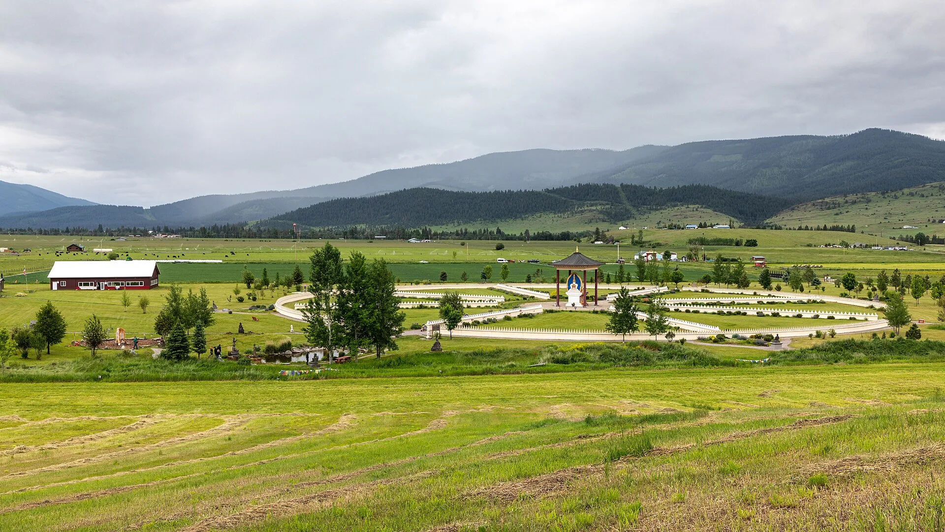 Garden of One Thousand Buddhas grounds and mountains in Arlee, Montana.