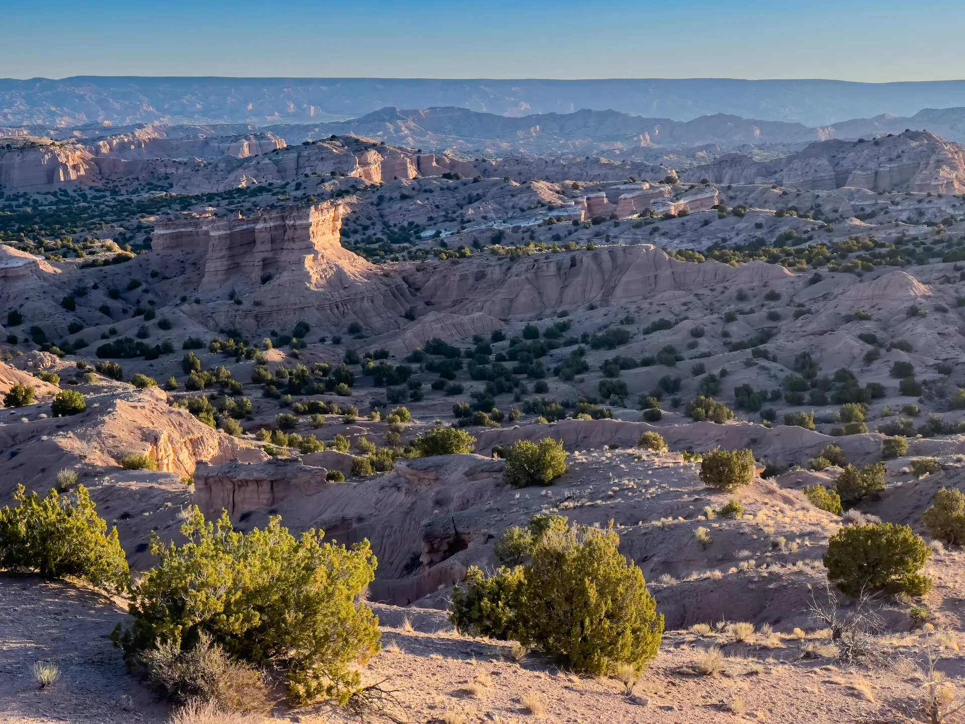 Sombrillo badlands near Nambé, New Mexico.
