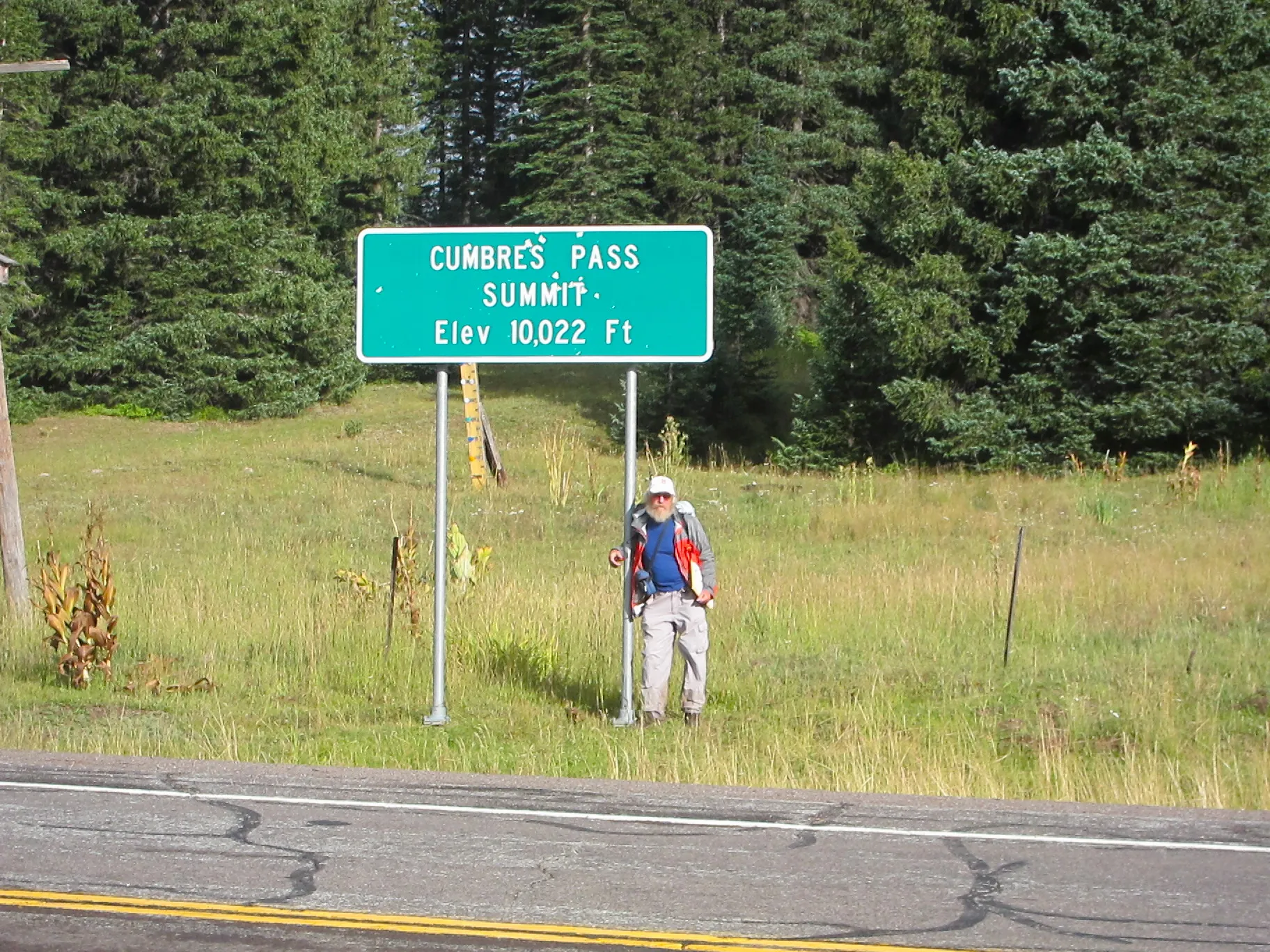 Continental Divide sign at Cumbres Pass, New Mexico.