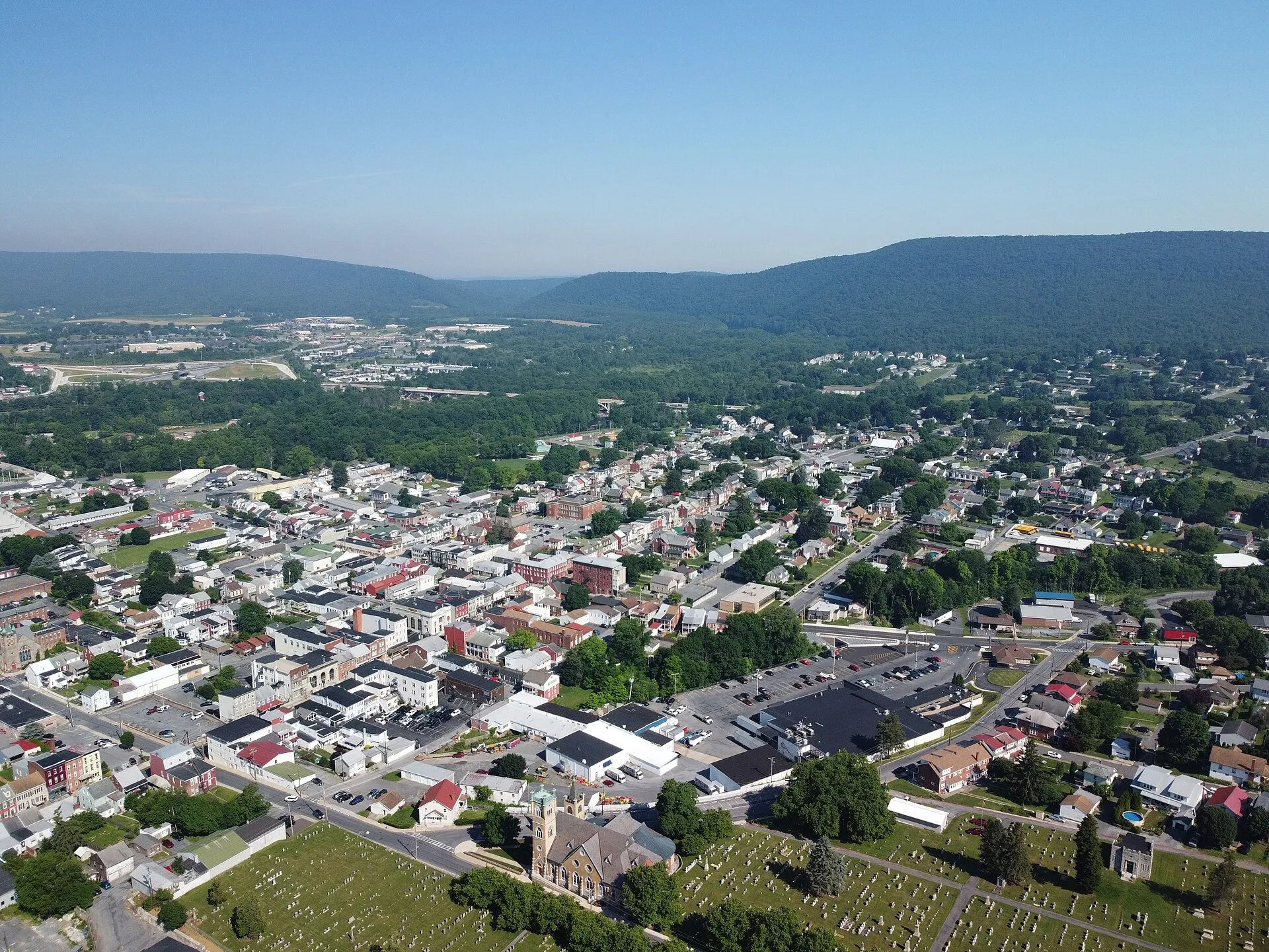Hamburg PA aerial. Hamburg, PA.