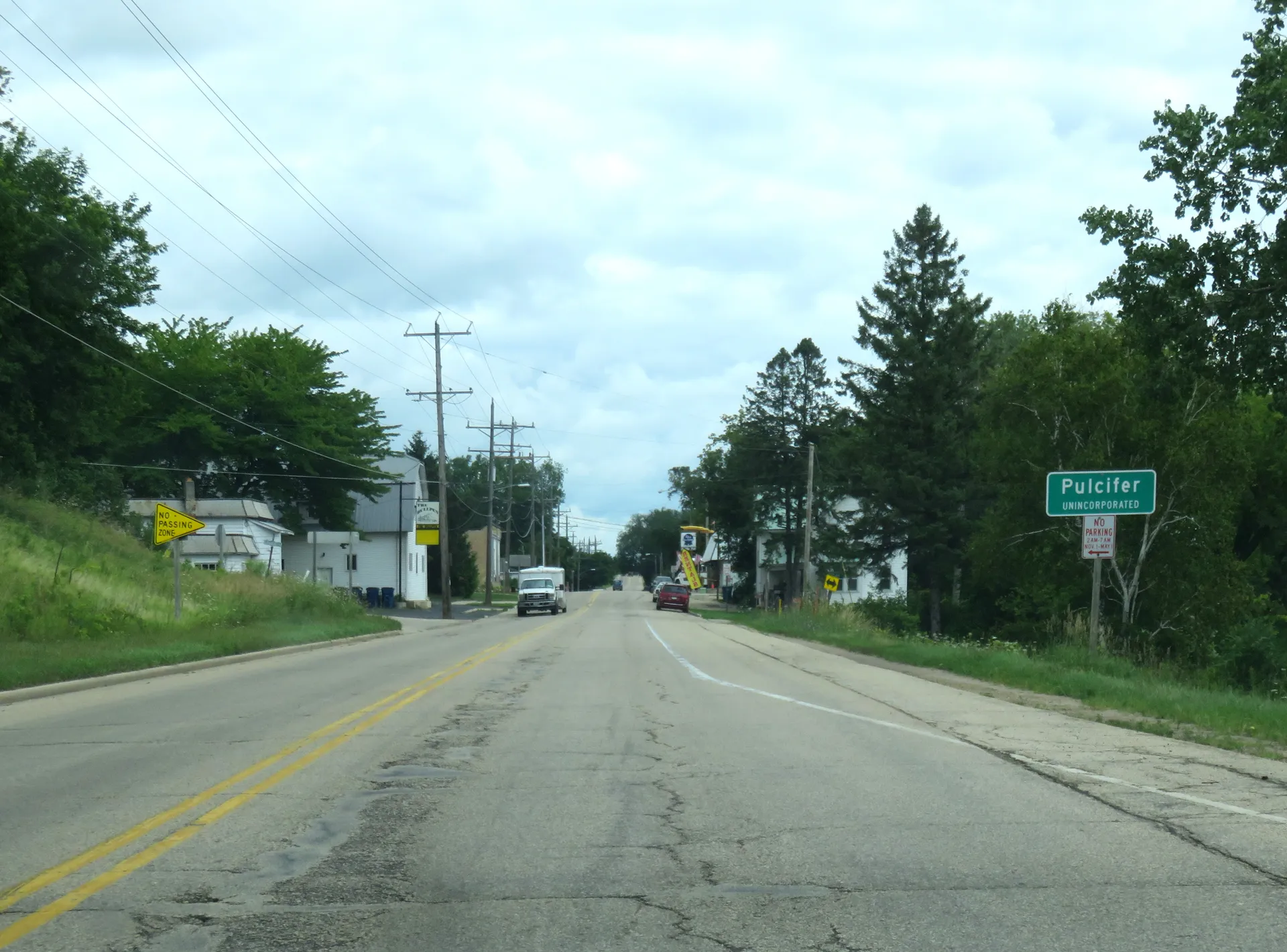 Quiet road through the community of Pulcifer, Wisconsin.