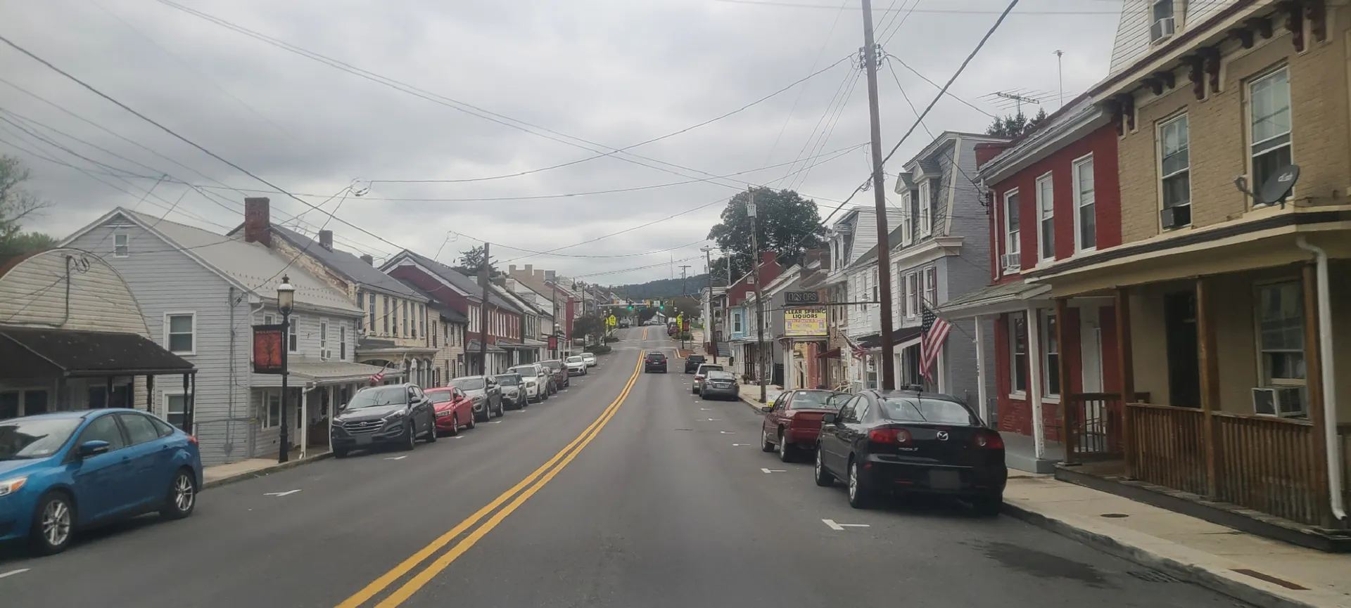 Historic homes along Cumberland Street in Clear Spring, Maryland.