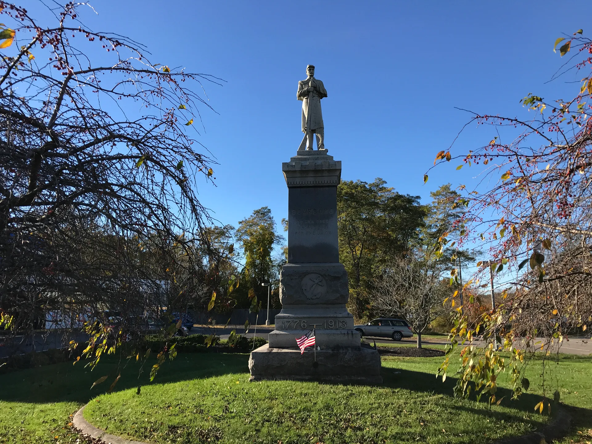 Soldiers and Sailors monument in Dunstan, Maine.