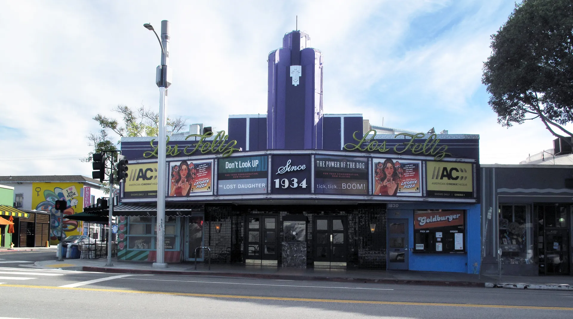 Los Feliz Theatre facade on Vermont Avenue in Los Angeles.