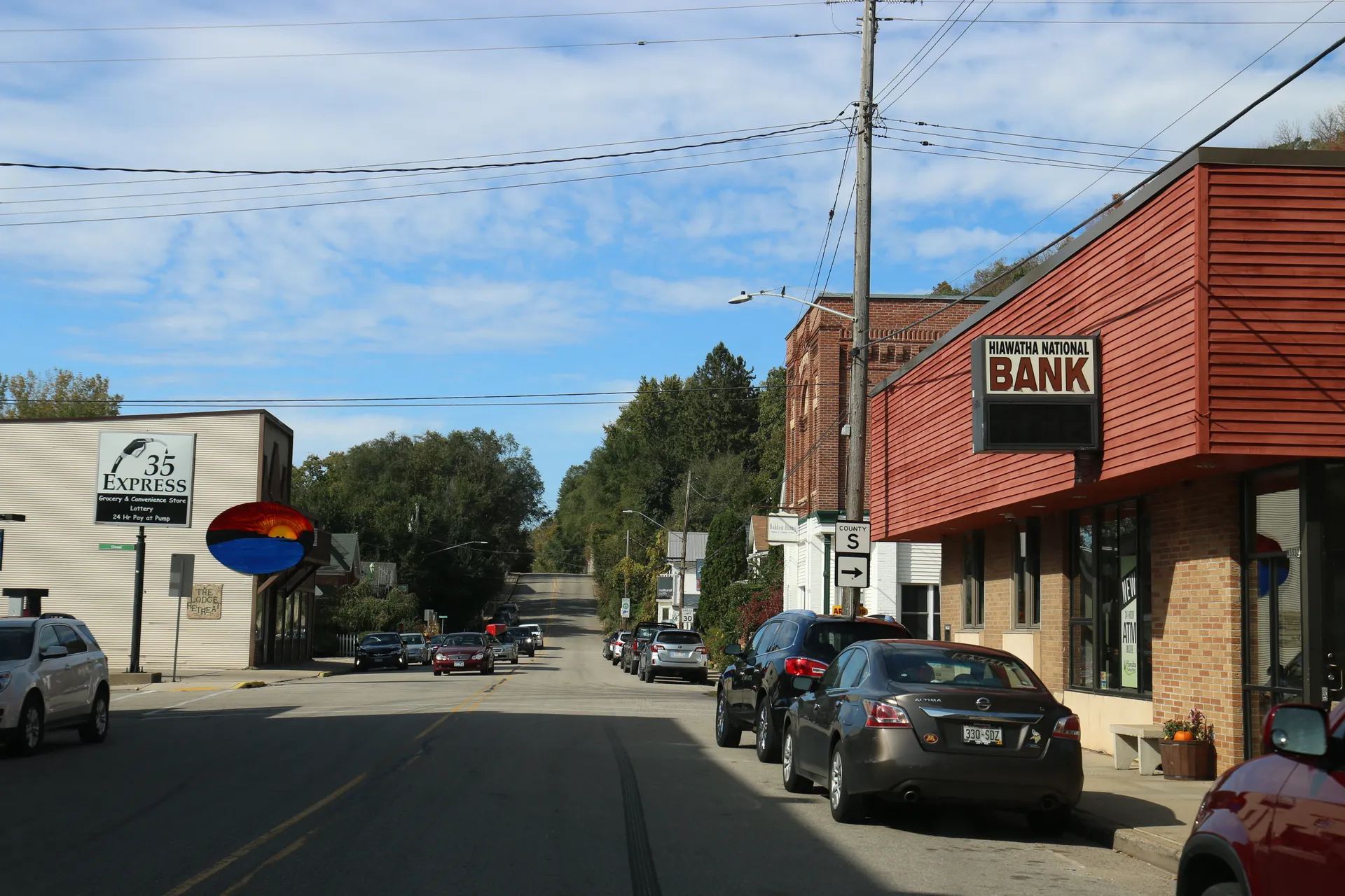 Downtown Maiden Rock along Highway 35 in Maiden Rock, Wisconsin.